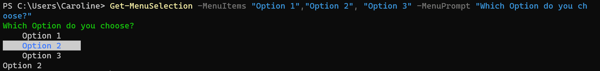 A better PowerShell Console Menu
